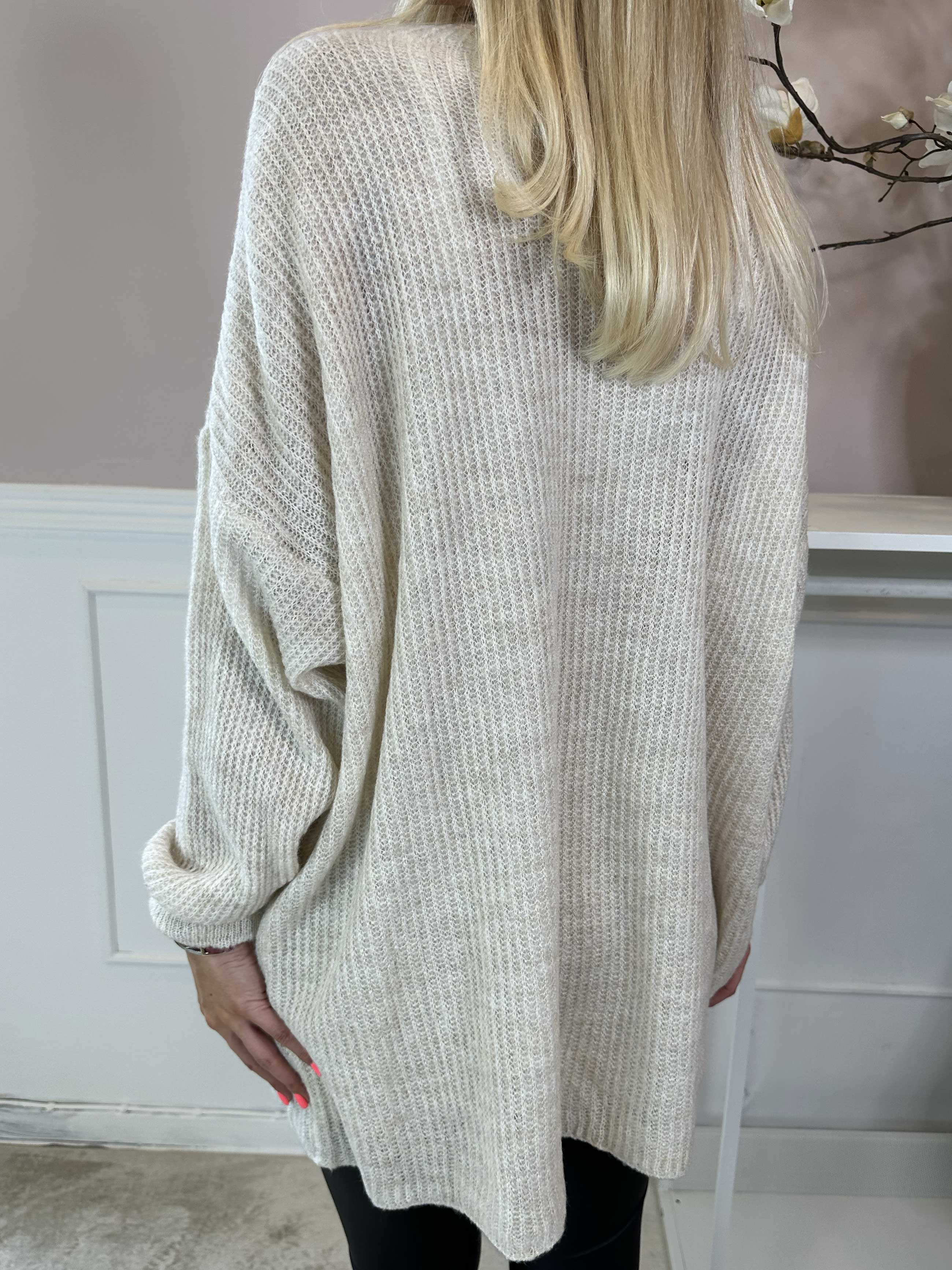 Dakota - Lång stickad blus med fickor